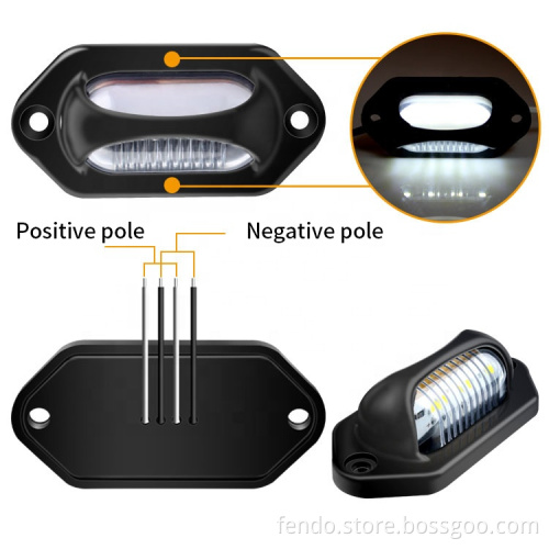 12V/24V Dual Color License Plate & Tail Lights for Trucks, Buses, Trailers